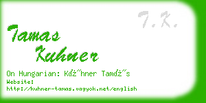 tamas kuhner business card